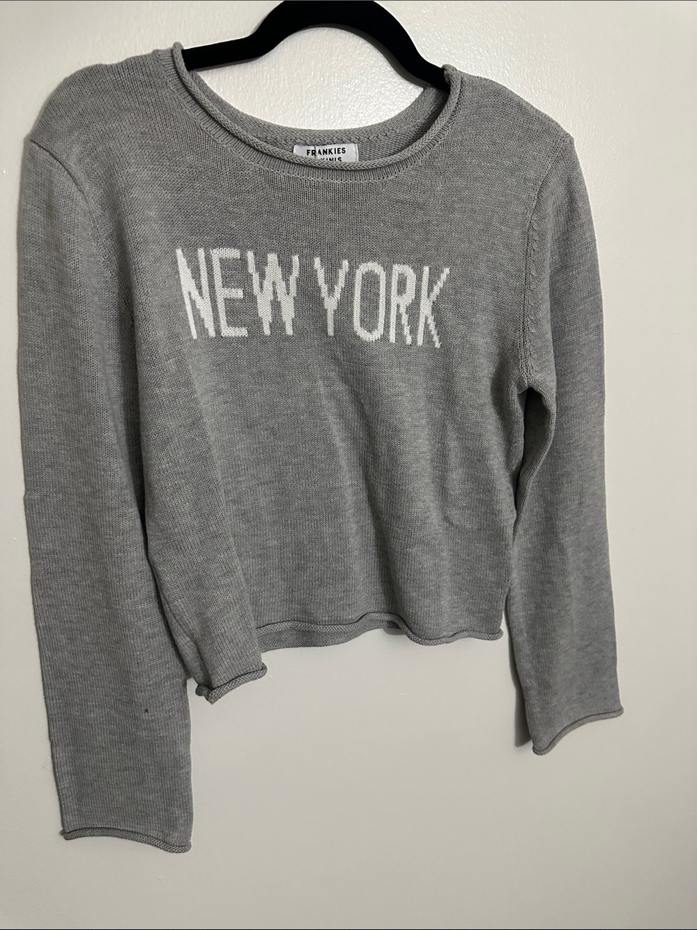 Frankies Bikinis Gray NEW YORK Knit Long Sleeve Top